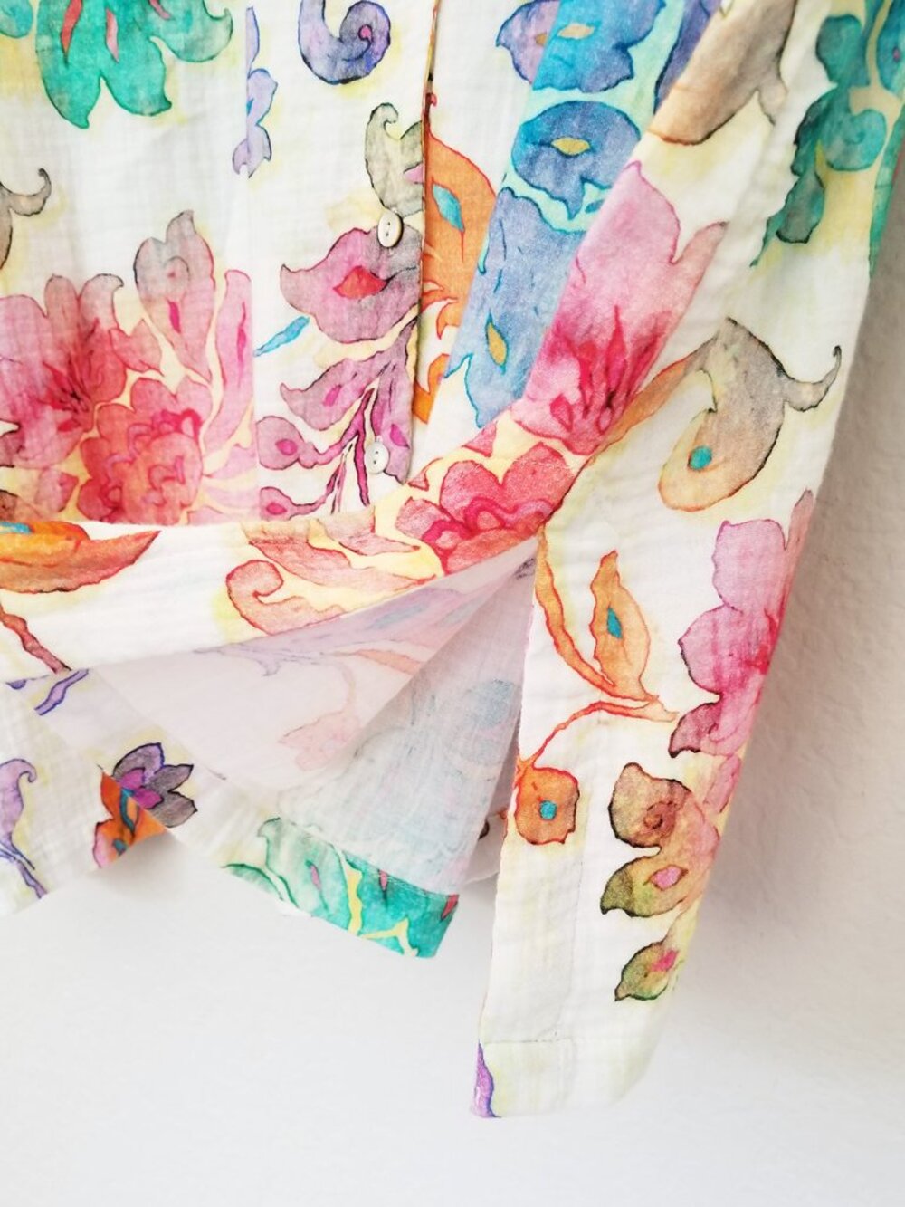 NEW Soft Surroundings Escambia Gauze Tunic Shirt 1X Multi Painterly Floral $110 - Picture 11 of 16